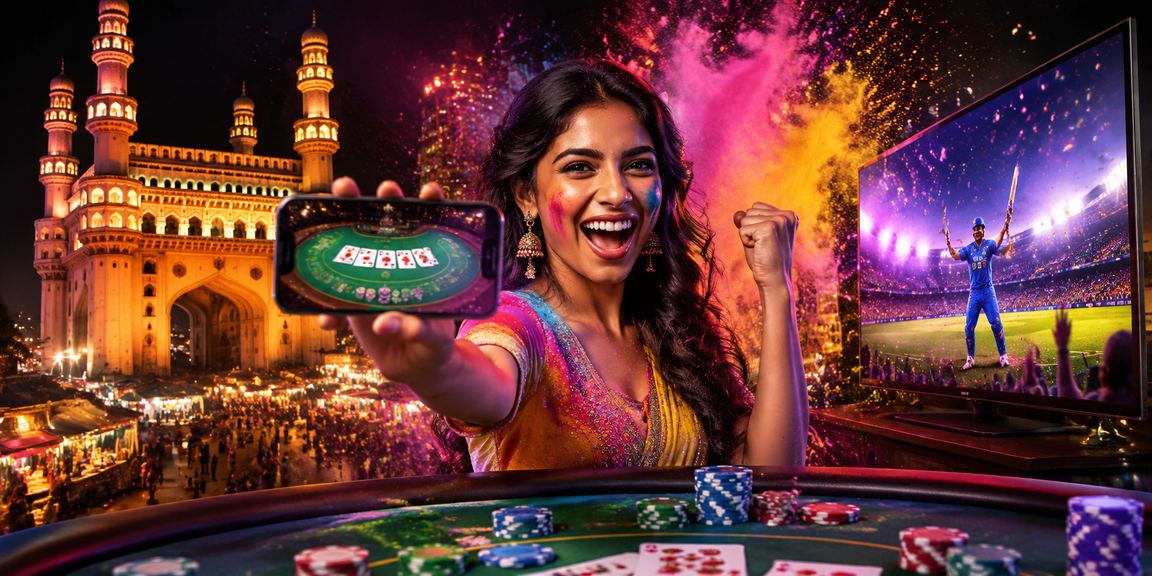 Live Baccarat game at Hyderabad during Holi festival